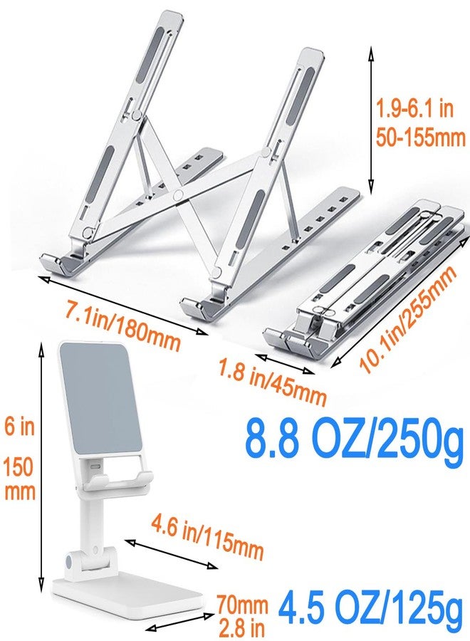 KLAQQED Portable Aluminum Laptop & Phone Stand, Adjustable, Foldable, Ergonomic, for MacBook, iPad, Tablets & Smartphones, Office Desk Accessories - Image 3