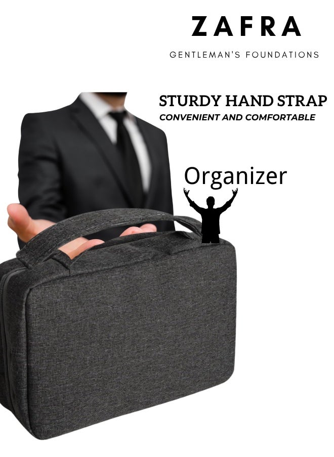 Men's Large Waterproof Hanging Toiletry Bag With Wet/Dry Compartments - Travel Organizer
