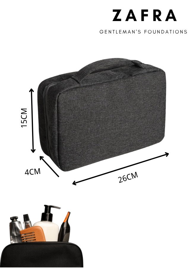 Men's Large Waterproof Hanging Toiletry Bag With Wet/Dry Compartments - Travel Organizer