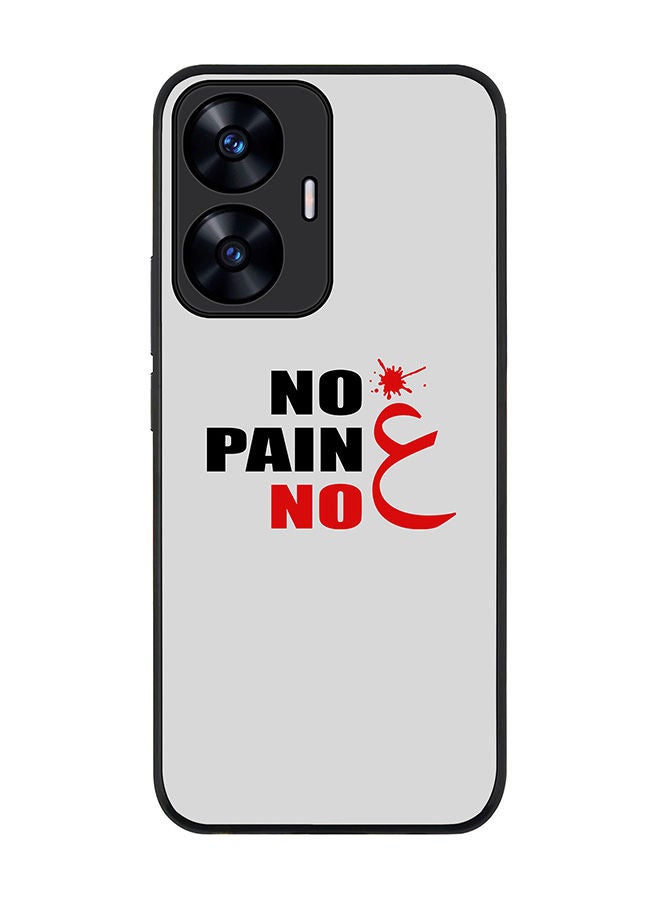 Stylizedd Rugged Black edge case for Realme C55 4G Slim fit Soft Case Flexible Rubber Edges Anti Drop TPU Gel Thin Cover -  No Pain No Gain - Image 1