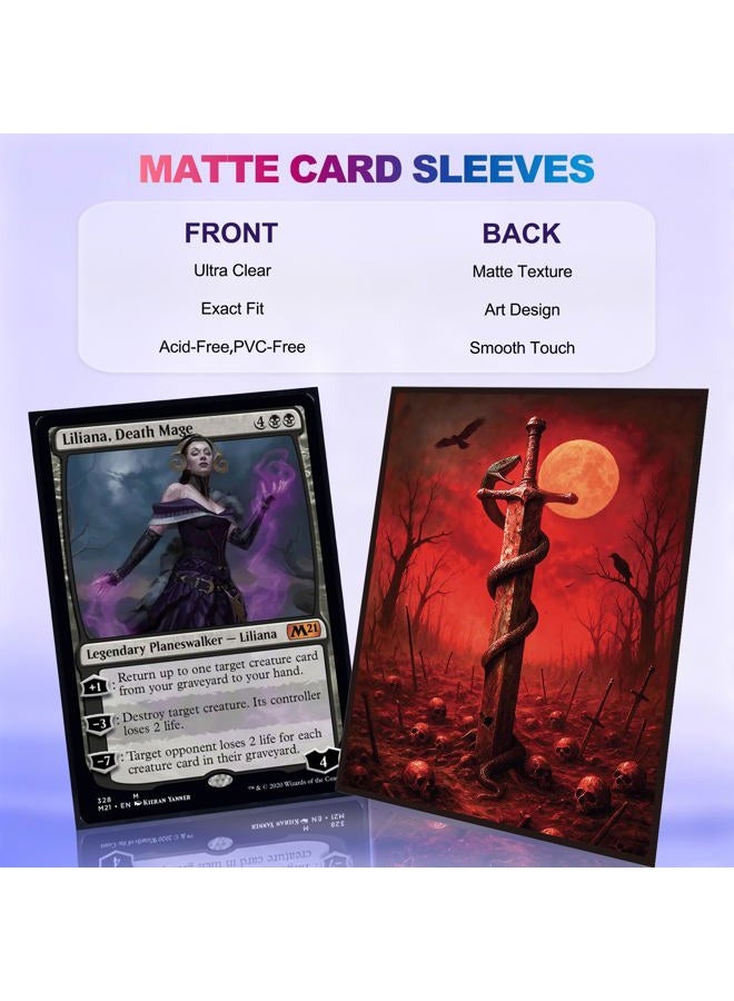 UAONO MTG Card Sleeves 100ct (Fear) Fantasy Art Card Sleeves Deck Protector, Clear Front & Matte Textured Back Sleeves for Magic The Gathering TCG - Image 3