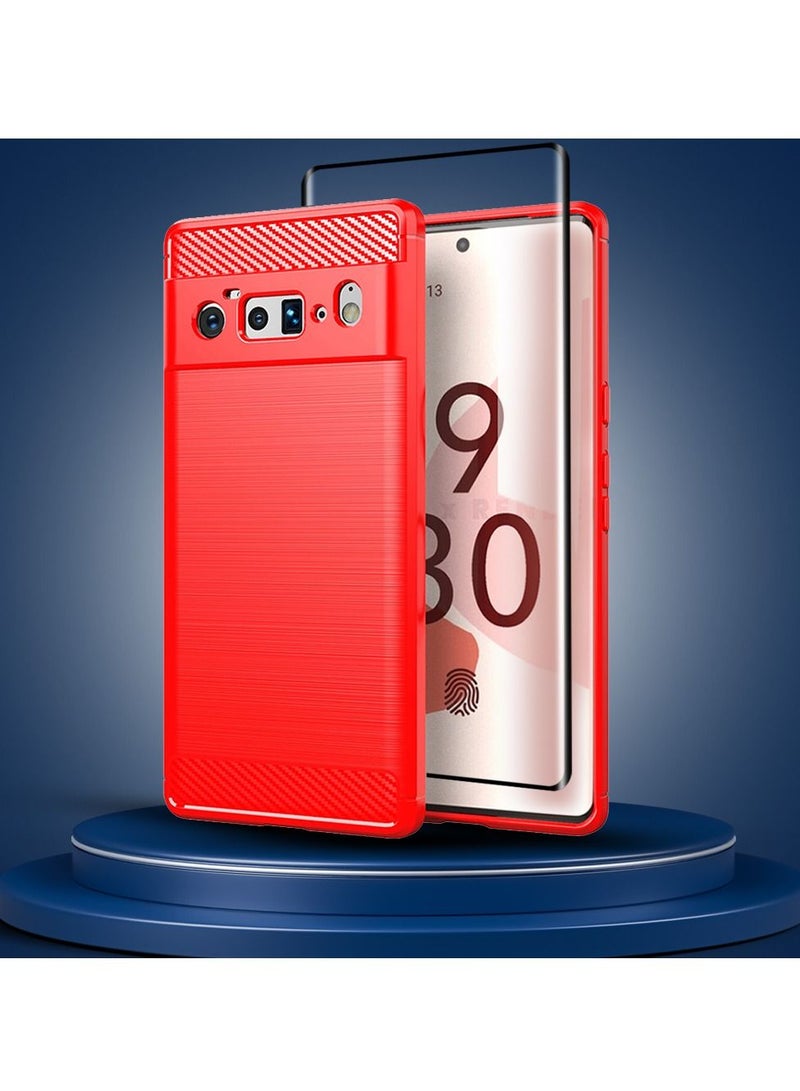 CATANES 2 Packs For Google Pixel 6 Pro Case Cover and Screen Protector Soft TPU Bumper Protective Back Case Red - Image 3