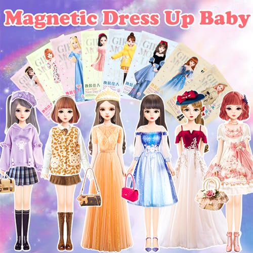 Daniel Axel Magnetic Dress Up Dolls Magnetic Doll Dress Up Kits Magnetic Paper Dolls Pretend Play Set for Girls Ages 4 Years and Up Kids Travel Activities Road Trip Car Ride Interactive Learning Imagine Gift - Image 5