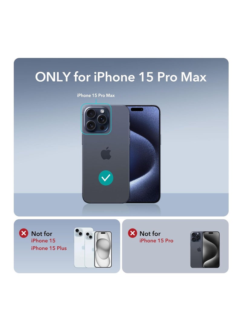 ESR for iPhone 15 Pro Max Case Cover, Compatible with MagSafe, Grade Protective Case, Built-In Stash Stand Phone Case, Scratch-Resistant Back Cover, Classic Series, Clear Black Black - Image 2