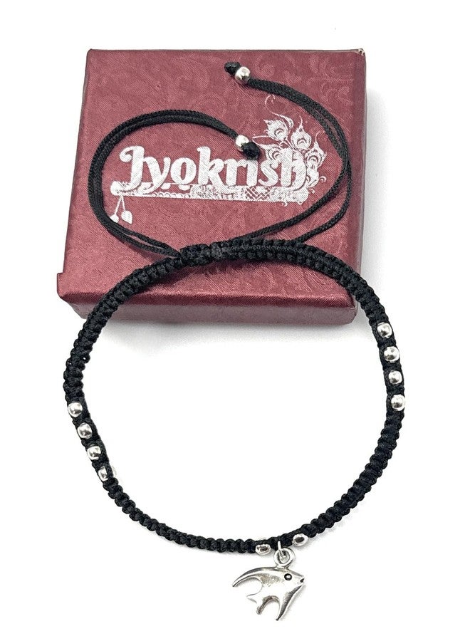 Jyokrish Handmade Adjustable Black Silk Thread hanging Dolphin anklet For Women | girls | Nazariya |Payal | Nazar Battu |Free Size | Pair of 1 - Image 4