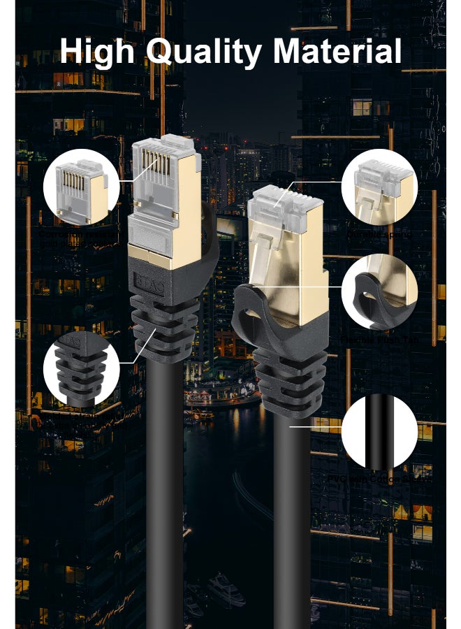 Datazone Cat8 30M Ethernet Cable High Speed 40Gbps 2000MHz Compatible with Gaming Switch PC PS5 PS4 Xbox Modem Router WIFI Extender Patch Panel Black - Image 5