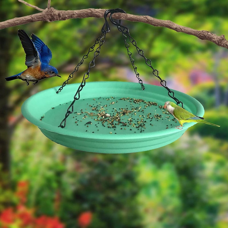 Pmsanzay Large Hanging Bird Feeder Tray, Platform Seed Tray for Bird Feeders, Outdoor Garden Decoration for Backyard Attracting Wild Birds - Green - Image 4