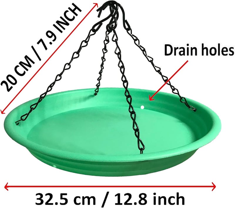 Pmsanzay Large Hanging Bird Feeder Tray, Platform Seed Tray for Bird Feeders, Outdoor Garden Decoration for Backyard Attracting Wild Birds - Green - Image 2
