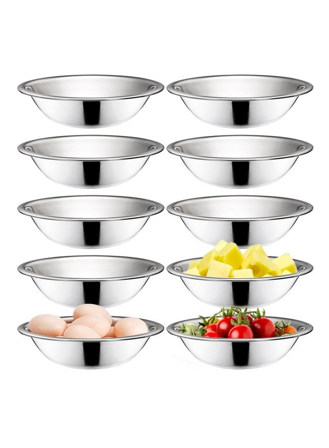 Okllen 10 Pack Small Stainless Steel Bowls, 6 1/2 Inch Wide Kitchen Metal Bowl with Flat Base, 3/4 Quart Prep Bowls for Meal Prep, Cooking, Serving, Baking - Image 1