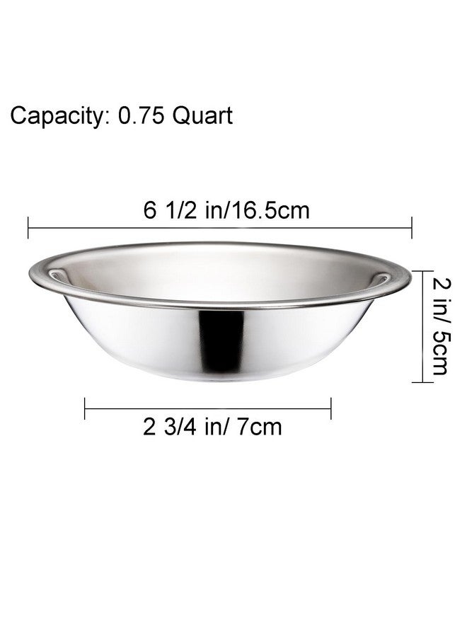 Okllen 10 Pack Small Stainless Steel Bowls, 6 1/2 Inch Wide Kitchen Metal Bowl with Flat Base, 3/4 Quart Prep Bowls for Meal Prep, Cooking, Serving, Baking - Image 4