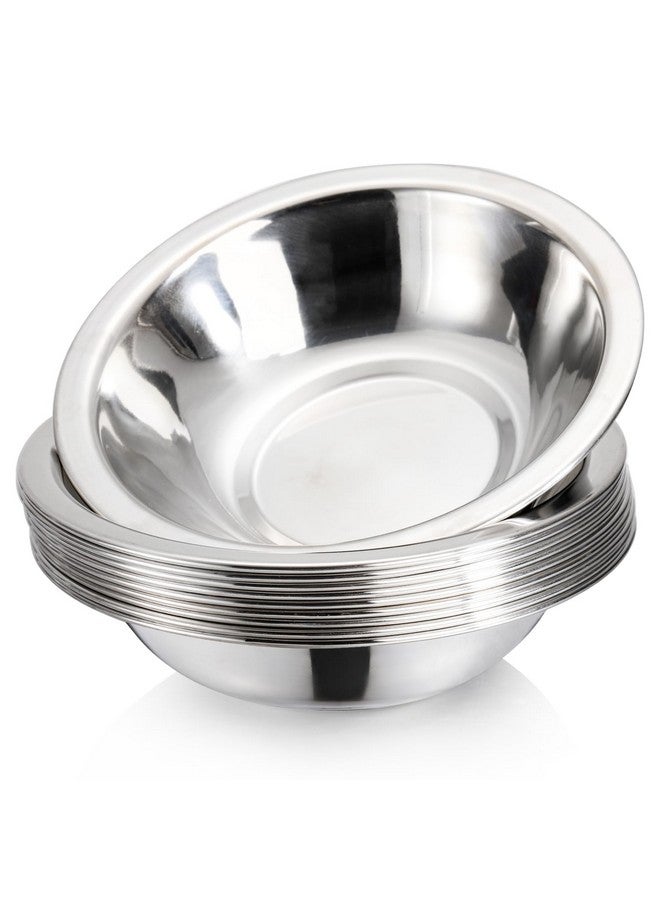 Okllen 10 Pack Small Stainless Steel Bowls, 6 1/2 Inch Wide Kitchen Metal Bowl with Flat Base, 3/4 Quart Prep Bowls for Meal Prep, Cooking, Serving, Baking - Image 2
