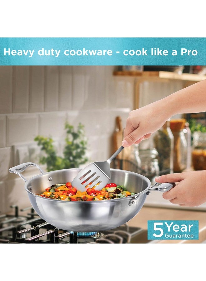 Hawkins بان عميق للقلي هاوكينز برو سعة 5 لترات، مصنوع من الفولاذ المقاوم للصدأ ثلاثي الطبقات مع مقابض من الفولاذ المقاوم للصدأ وغطاء من الفولاذ المقاوم للصدأ، فضي (PSK50S) - Image 2