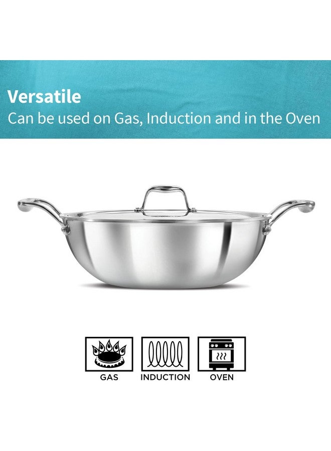 Hawkins بان عميق للقلي هاوكينز برو سعة 5 لترات، مصنوع من الفولاذ المقاوم للصدأ ثلاثي الطبقات مع مقابض من الفولاذ المقاوم للصدأ وغطاء من الفولاذ المقاوم للصدأ، فضي (PSK50S) - Image 5