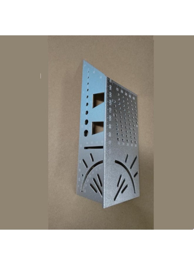 1PC Aluminum Alloy Smooth Carpentry Ruler 3D Mitre Angle Measuring Gauge Square Size 45 Degree and 90 Degree Marking Accurate Measure Multitool