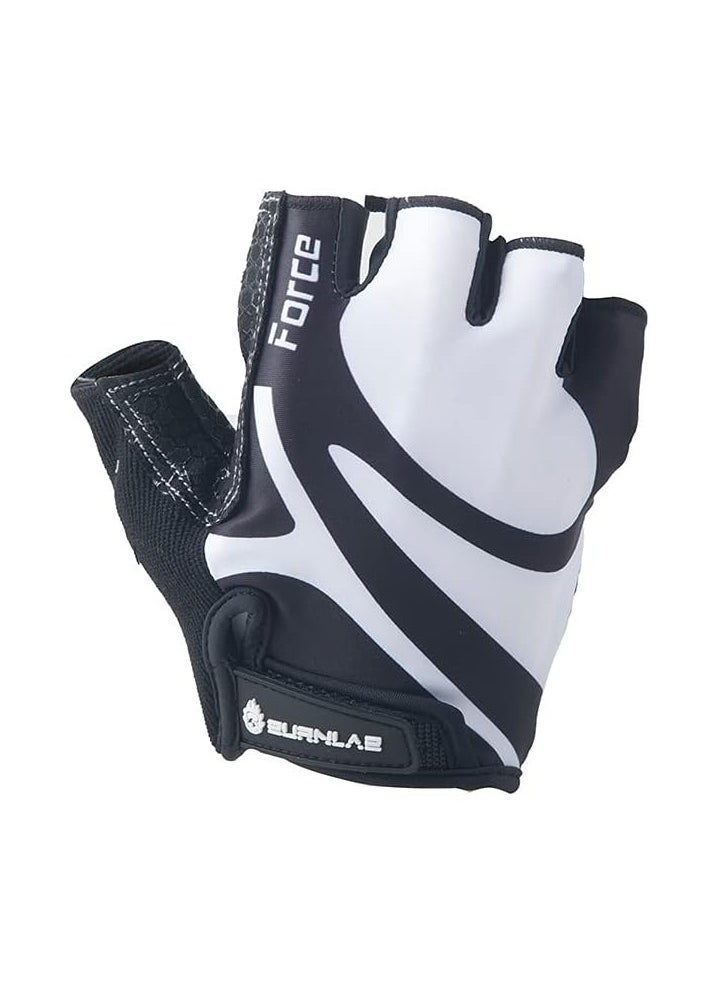 BURNLAB - BURNLAB Flex Gym Gloves for Men and Women - Ideal for Weightlifting, Cycling, Crossfit, Offers Good Grip and Soft Padding Force Black and White - Image 1