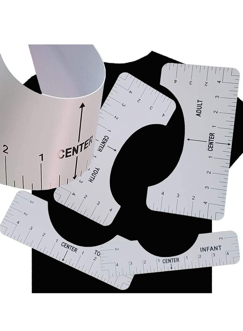 SYOSI - Tshirt Ruler T Shirt Alignment Tool Acrylic T-Shirt Ruler Guide to Center Designs for Vinyl and HTV Alignment Tool Style B 4PCS - Image 1