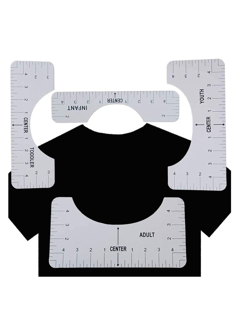 SYOSI - Tshirt Ruler T Shirt Alignment Tool Acrylic T-Shirt Ruler Guide to Center Designs for Vinyl and HTV Alignment Tool Style B 4PCS - Image 1