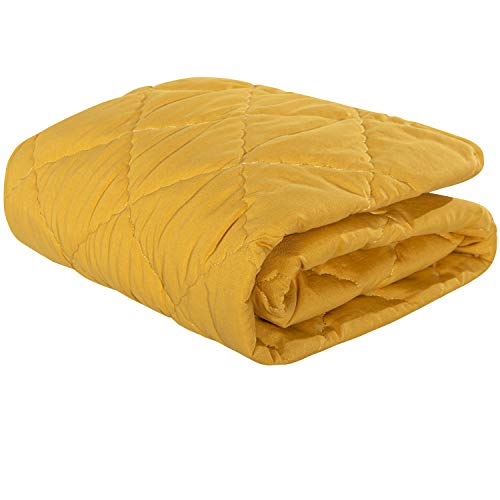 NTBAY Down Alternative Toddler Comforter, Lightweight and Warm Solid Color Baby Crib Quilted Blanket, 39x47 inches, Yellow - Image 1