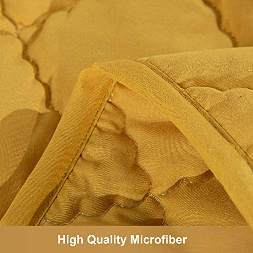 NTBAY Down Alternative Toddler Comforter, Lightweight and Warm Solid Color Baby Crib Quilted Blanket, 39x47 inches, Yellow - Image 4