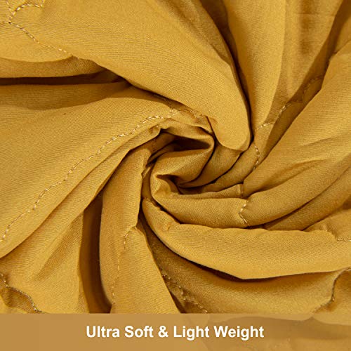 NTBAY Down Alternative Toddler Comforter, Lightweight and Warm Solid Color Baby Crib Quilted Blanket, 39x47 inches, Yellow - Image 3