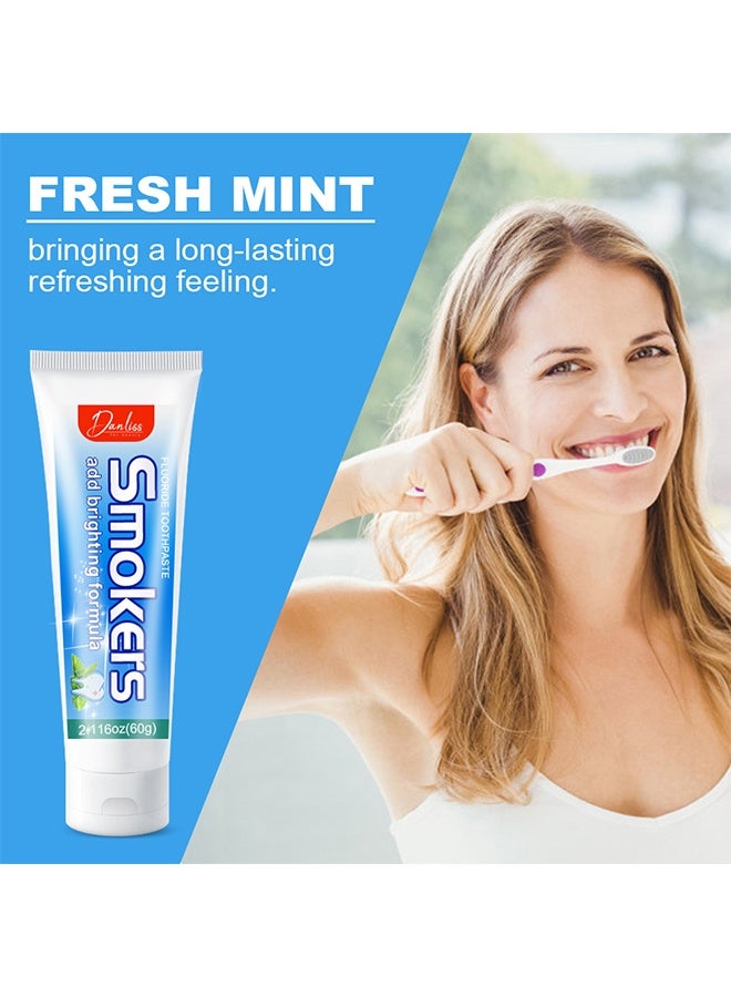 danliss Fluoride Toothpaste, Smokers Toothpaste for Stain Removal – Cleansing Smoke & Coffee Stains Formula – Fresh Mint & Chamomile for Fresh Breath – Fluoride Protection – 60g - Image 5