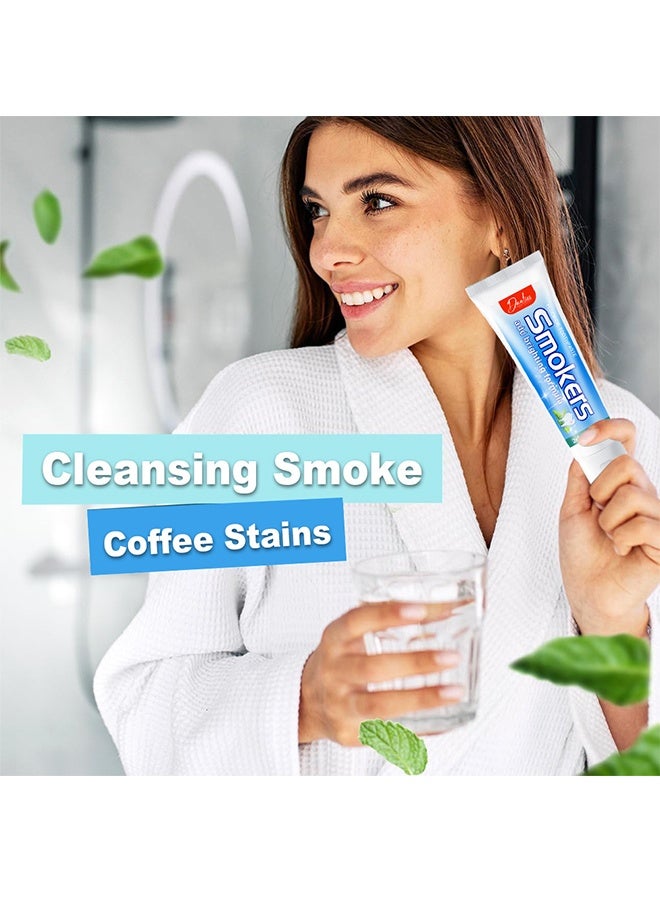 danliss Fluoride Toothpaste, Smokers Toothpaste for Stain Removal – Cleansing Smoke & Coffee Stains Formula – Fresh Mint & Chamomile for Fresh Breath – Fluoride Protection – 60g - Image 3
