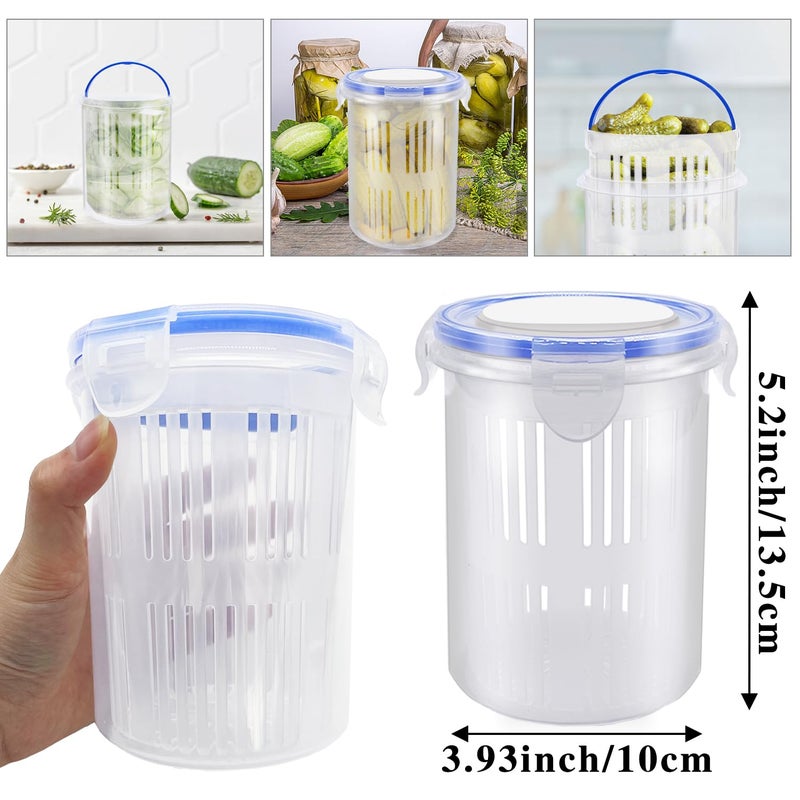 Eerrhhaq 4 Pcs Pickle Container with Strainer,24 oz Pickle Jar with Leak Proof and Lock It Lid,Pickle Holder Keeper Lifter for Olive Jalapeno Juice Food Storage - Image 2