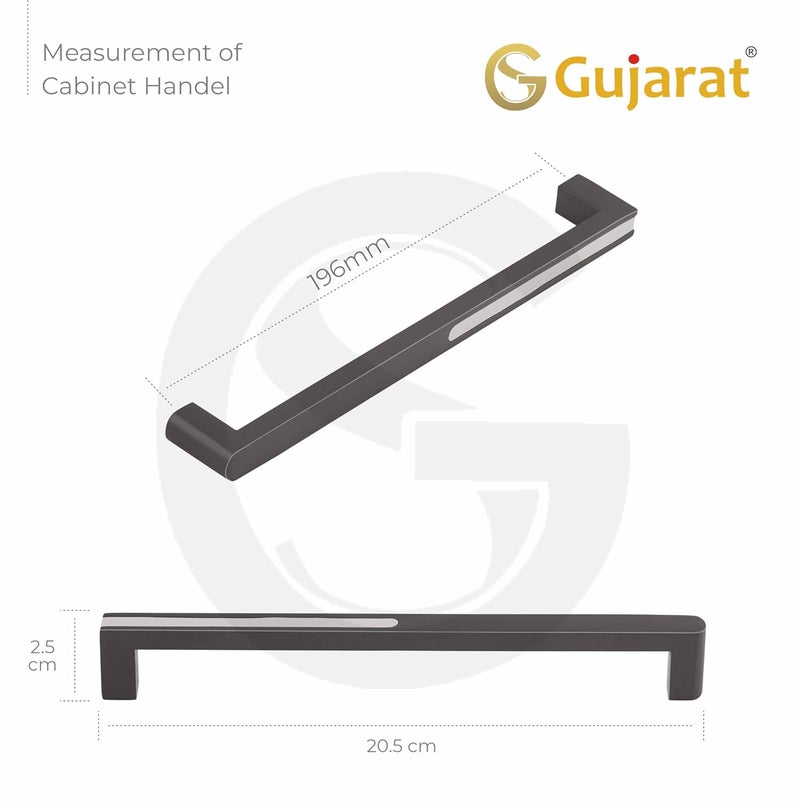 GS Gujarat New Lock Grey Finish Kitchen Cabinet HandleDoor HandleDarwer Handle 4 Inches Pack of 10 - Image 3