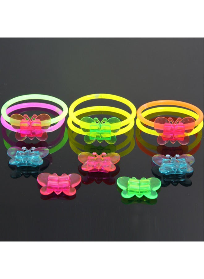 Glow Stick Accessories Glasses Frame Lantern Accessories Hair Card Luminous Toy Glow Stick Heart-Shaped Glasses Assembly Rack-Color:Butterfly Accessories - Image 1