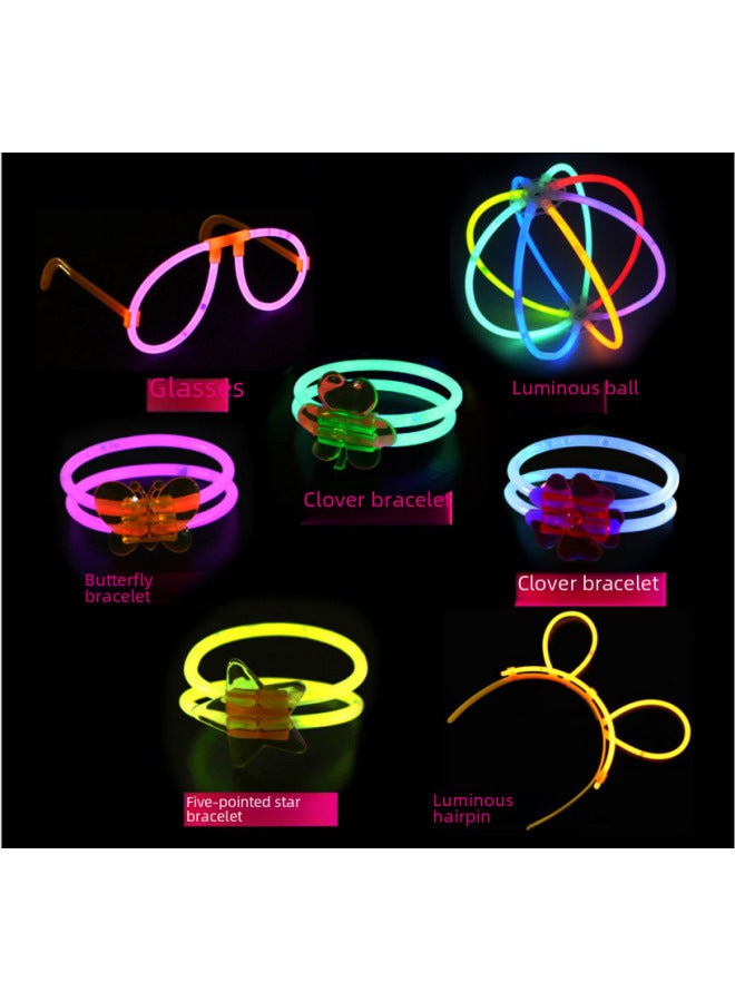 Glow Stick Accessories Glasses Frame Lantern Accessories Hair Card Luminous Toy Glow Stick Heart-Shaped Glasses Assembly Rack-Color:Butterfly Accessories - Image 2