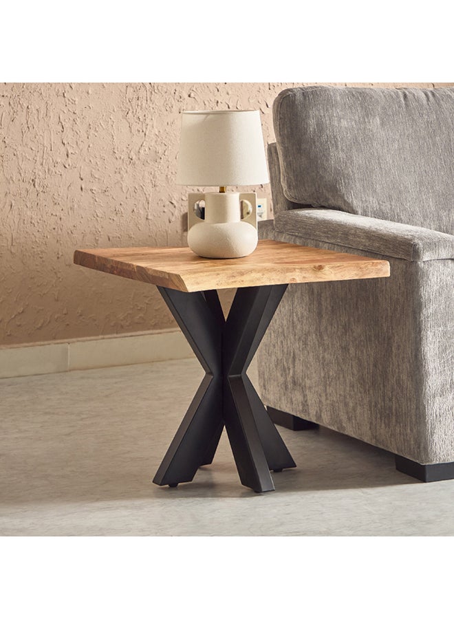 Home Box Clifton Live Edge Solid Wood End Table 55 x 55 x 55 cm - Image 1