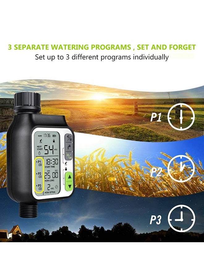 HASTHIP - HASTHIP® Drip Irrigation Timer for Garden Farm, Irrigation Water Timer with Rainy Sensor + Multi Programs Automatic Watering System, Waterproof Digital Irrigation Timer System for Lawns - Image 1