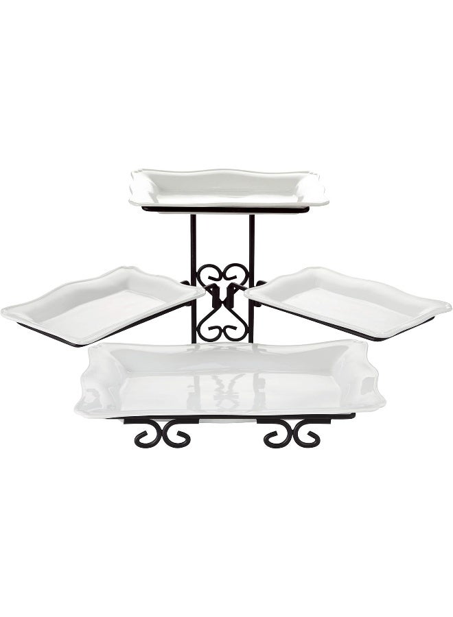 Shallow 3-Tier Serving Set, White - Image 1