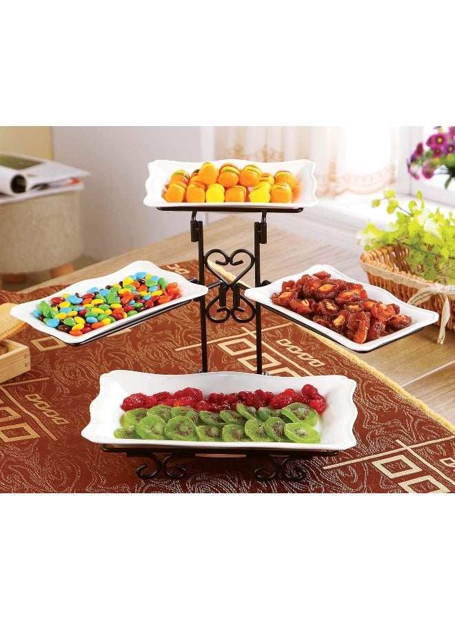 Shallow 3-Tier Serving Set, White - Image 2