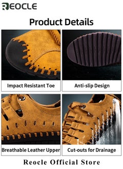 REOCLE Men’s Hiking Sandals Waterproof Closed Toe Sport Athletic Sandals Comfortable Walking Sandals Lightweight Trail Casual Sandals for Hiking & Walking & Outdoor  - Image 4