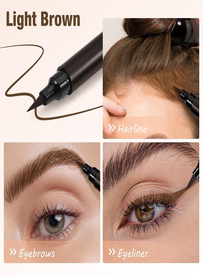 بوبين قلم بوبين 2 في 1 لتغطية جذور الشعر، متعدد الاستخدامات، لتغطية جذور الشعر الخفيف ورسم خط العين والحواجب، مقاوم للماء ويدوم طويلاً للنساء - Image 5