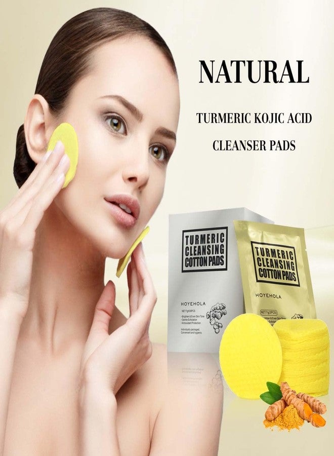 HOYEHOLA Kojic Acid Cleansing Turmeric Pads: Individually Wrapped Makeup Remover Face Pads, Travel Essentials for Women 30Packs(60Pads - Image 5