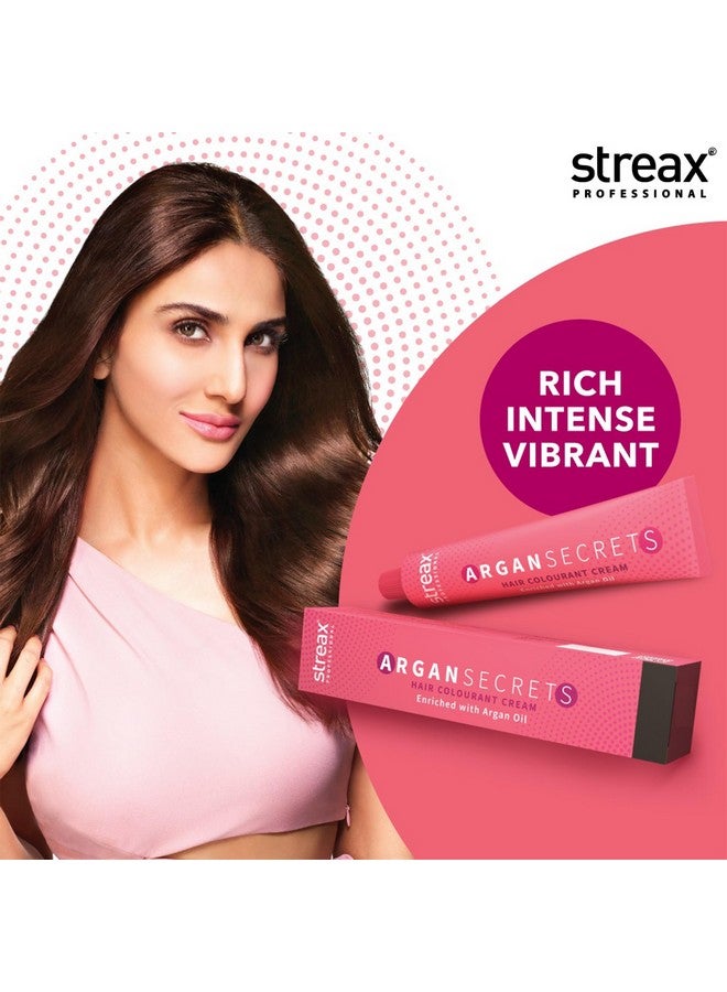 Streax Professional Argan Secrets Permanent Hair Colourant Cream - Soft Black 2 (Enriched With Argan Oil) For All Hair Types ; 90 Gm - Image 2