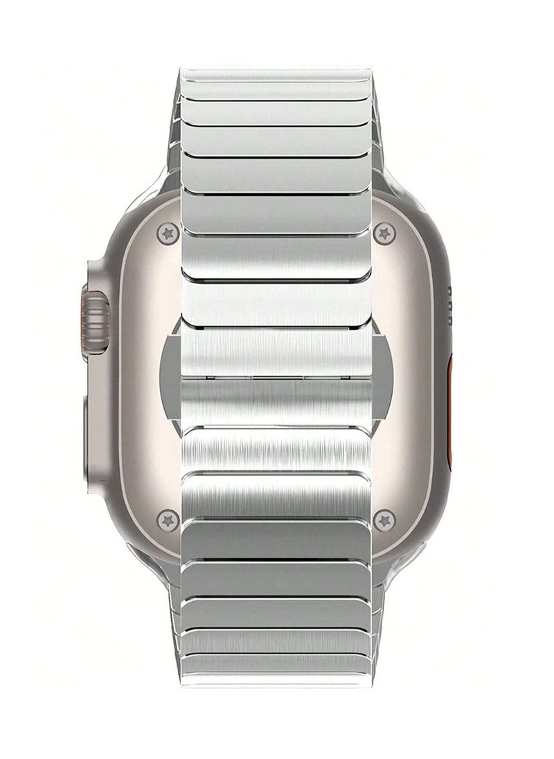 Stainless Steel Band for Apple Watch Ultra Band  Metal Strap with Folding Clasp for Apple Watch Series 8 7 6 5 4 3 2 1 for Men (Black, 49mm 45mm 44mm 42mm) - Image 2