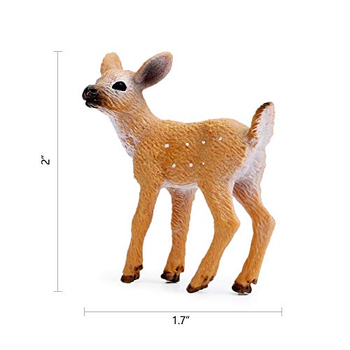RESTCLOUD 12Pcs Deer Figurines Cake Toppers, Deer Toys Figure, Small Woodland Animals Set of 12 Fawn - Image 4