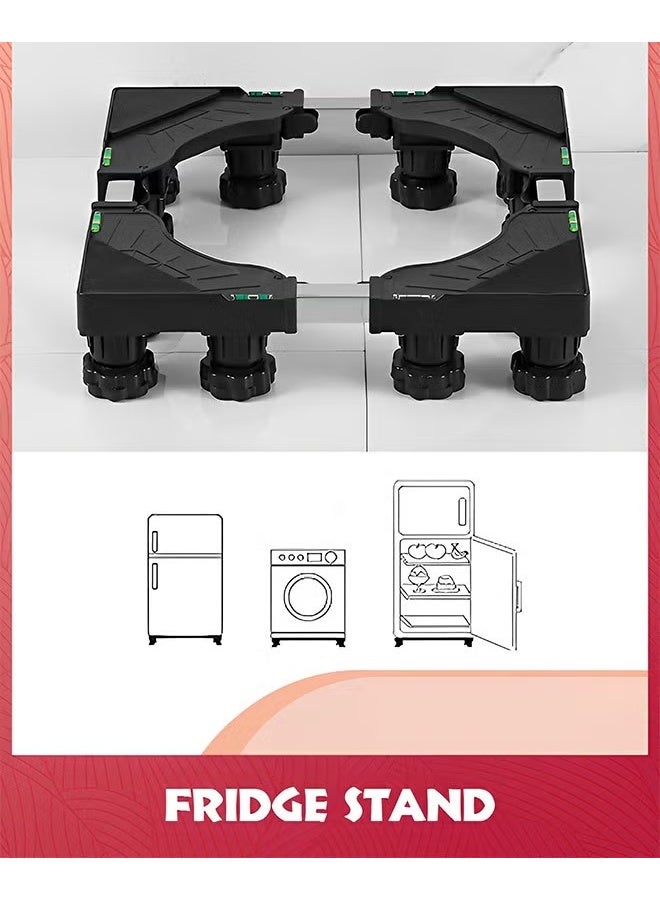 EETU Washing Machine Stand, Adjustable Refrigerator Stand With 8 Strong Feet,Washing Machine Pedestal Multi-Functional Base For Dryer,Black - Image 1