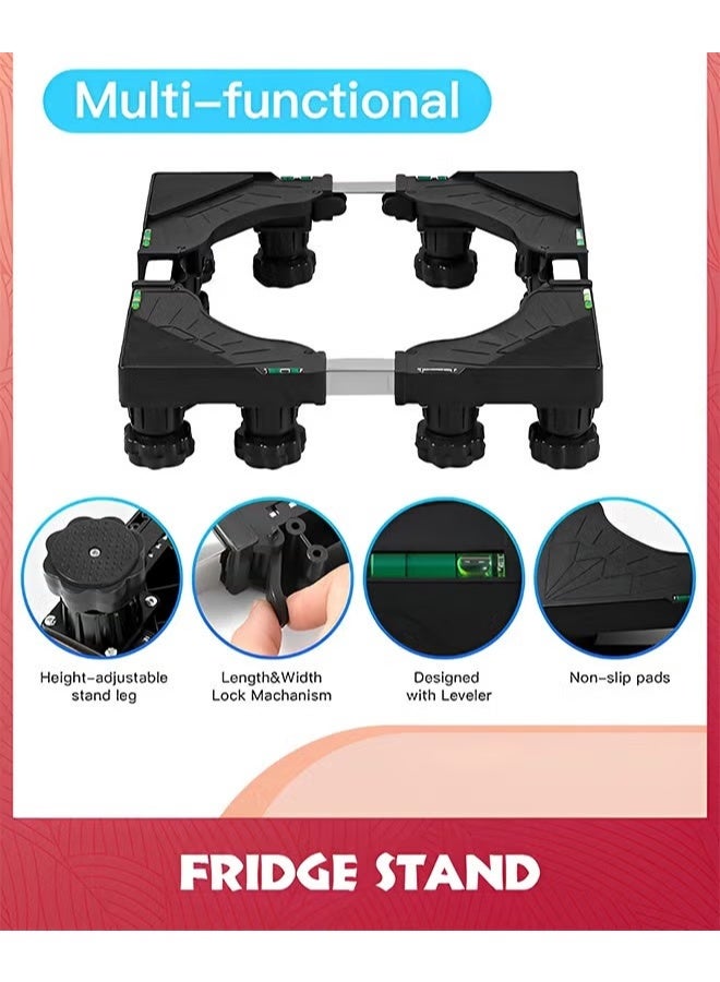 EETU Washing Machine Stand, Adjustable Refrigerator Stand With 8 Strong Feet,Washing Machine Pedestal Multi-Functional Base For Dryer,Black - Image 3