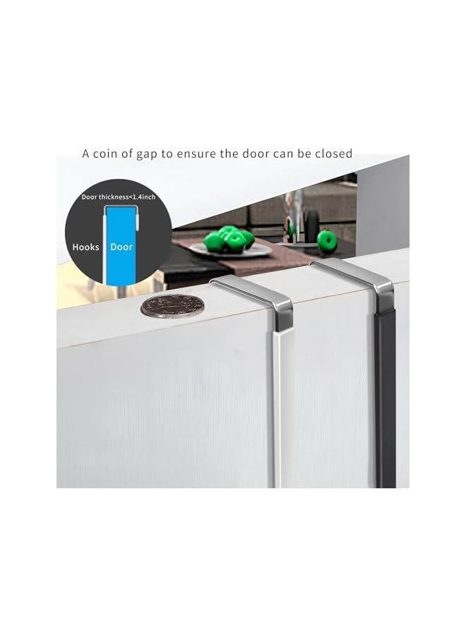 promass COOLive Over The Door Hooks, 4 Pack Door Hangers Hooks with Rubber Prevent Scratches Heavy Duty Organizer Hooks for Living Room, Bathroom, Bedroom, Kitchen Hanging Clothes, Towels, Hats, Coats - Image 5