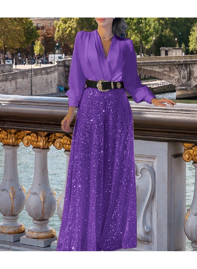 Shougu New Fashionable V-neck Long Sleeved Shirt Set  - Image 1