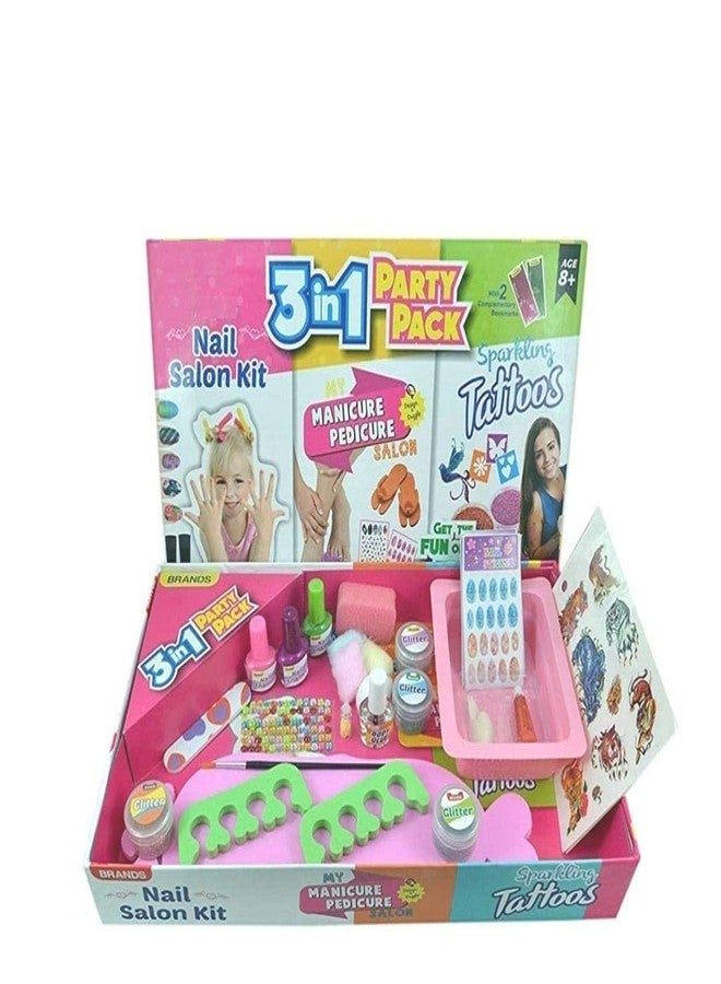 Medigo Tatoo and Nail Trends Makeup Game for Girls Best Birthday Gift for Girls 3-in-1 Awesome Craft kit - Creative Toy and DIY Set for Kids - 5 Years and Above- Multi Color. - Image 2