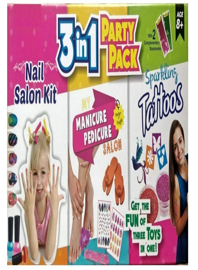 Medigo Tatoo and Nail Trends Makeup Game for Girls Best Birthday Gift for Girls 3-in-1 Awesome Craft kit - Creative Toy and DIY Set for Kids - 5 Years and Above- Multi Color. - Image 1
