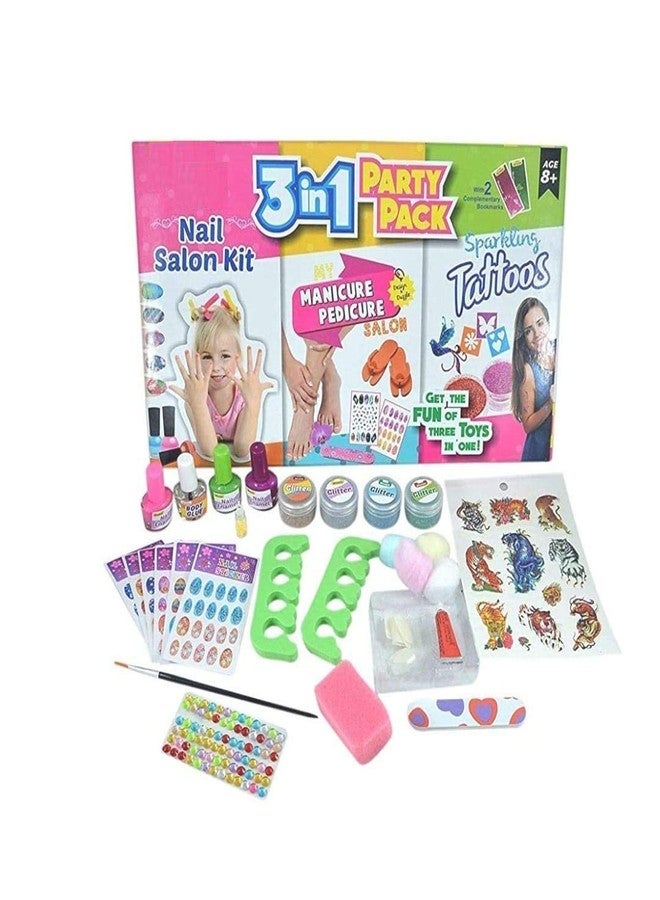 Medigo Tatoo and Nail Trends Makeup Game for Girls Best Birthday Gift for Girls 3-in-1 Awesome Craft kit - Creative Toy and DIY Set for Kids - 5 Years and Above- Multi Color. - Image 3
