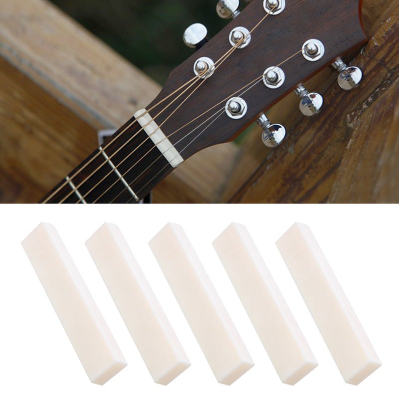 5Pcs DIY Blank Buffalo Bone Nut String Pillow for Classical Electric Acoustic Guitar 52x6x10mm - Image 3