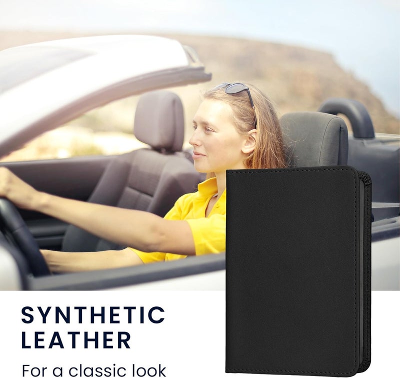 kwmobile Driving License Holder with Card Slots Passport - Black PU Leather Protective Wallet Case Quick assemble - Image 2