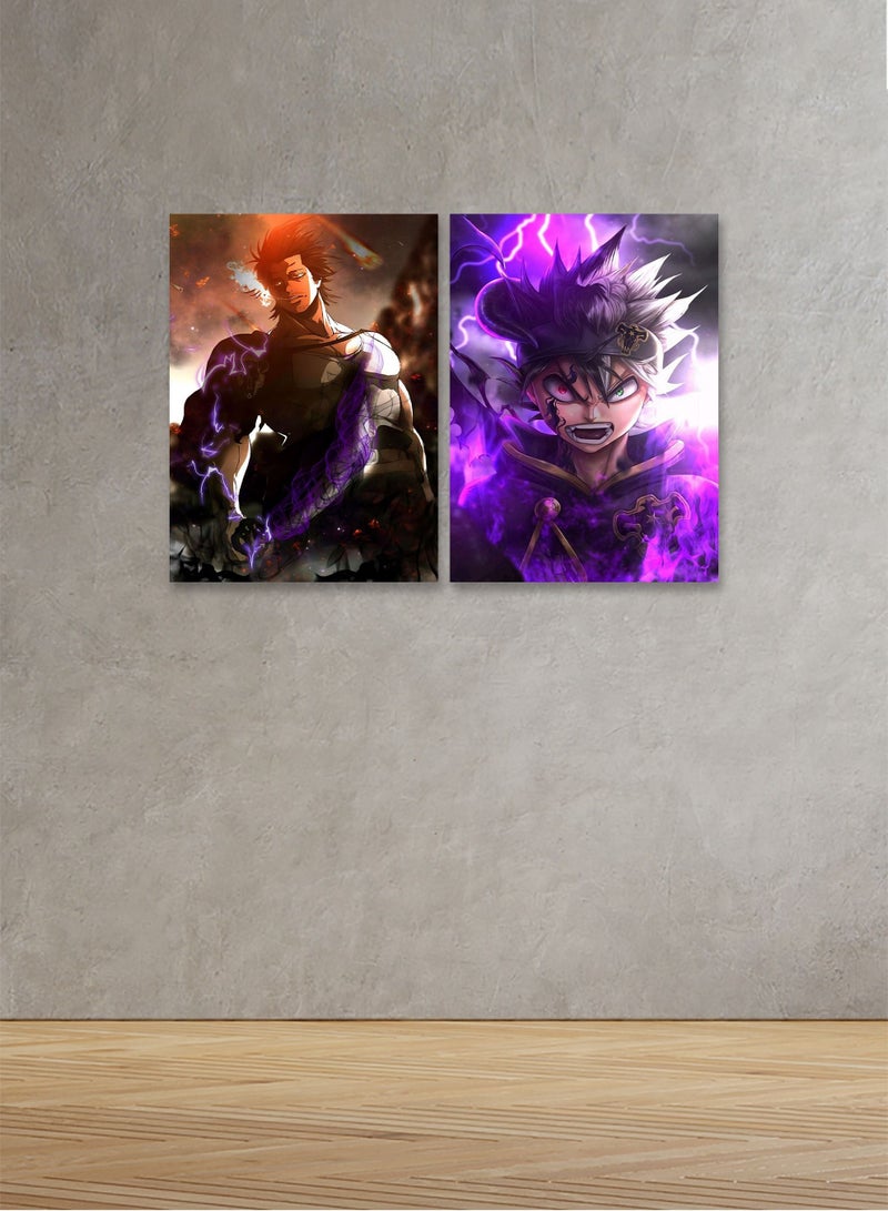 ماركتنا لوحة جدارية فنية لتزين الحائط  بتصميم أنمي, قطعتين ,القياس:80x60سم - Image 1